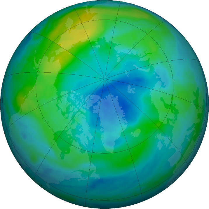 Arctic ozone map for 10 October 2017